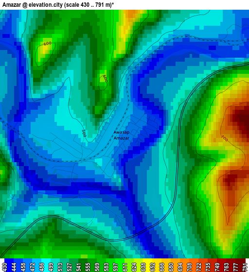 Amazar elevation map