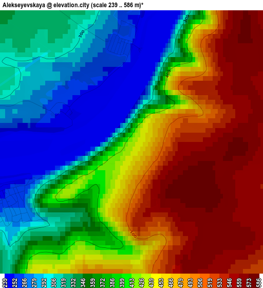 Alekseyevskaya elevation map