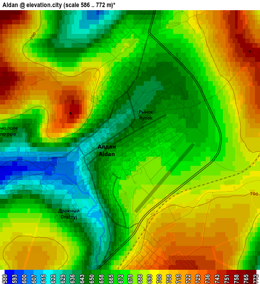 Aldan elevation map