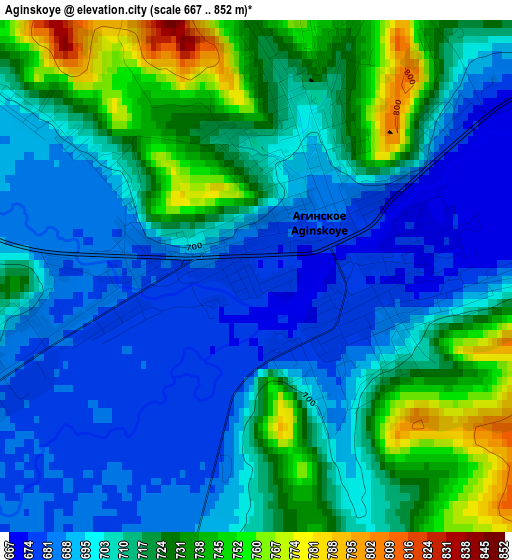 Aginskoye elevation map