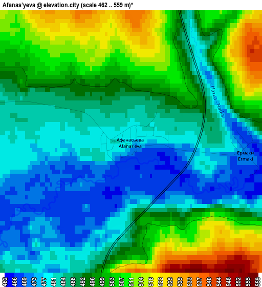 Afanas’yeva elevation map