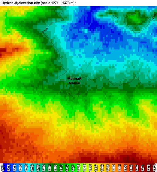 Üydzen elevation map