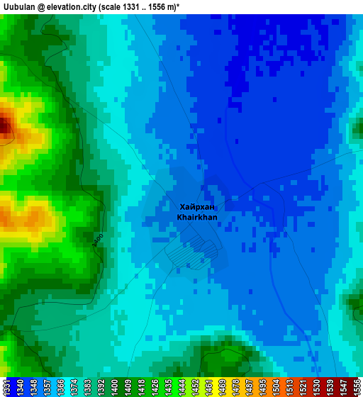 Uubulan elevation map