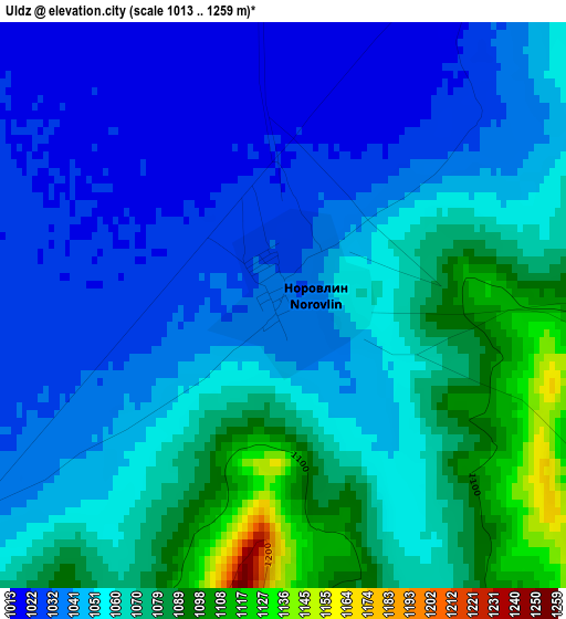 Uldz elevation map