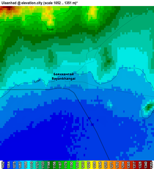 Ulaanhad elevation map