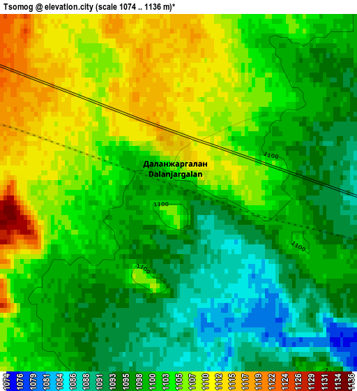 Tsomog elevation map