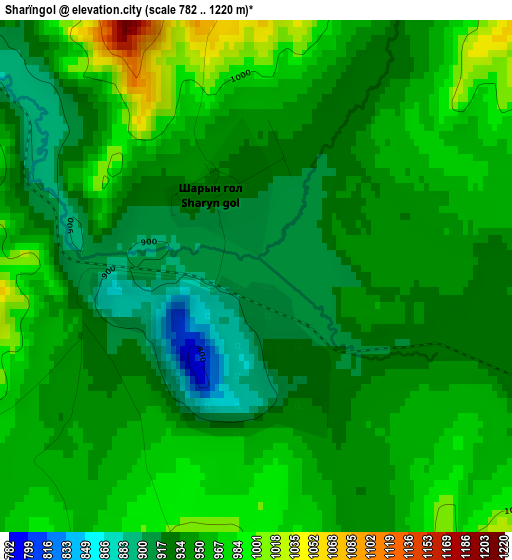 Sharïngol elevation map