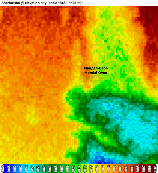 Sharhulsan elevation map