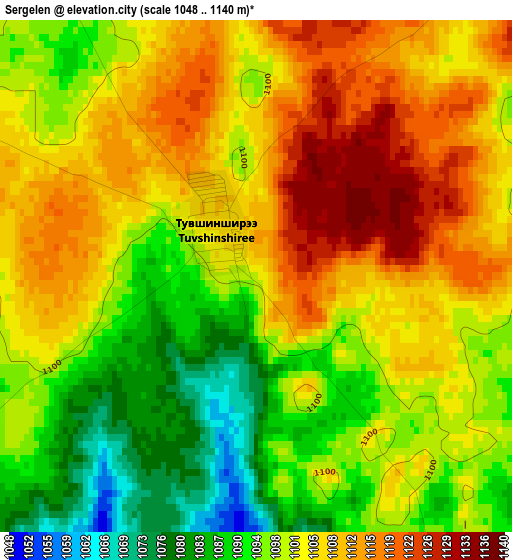 Sergelen elevation map