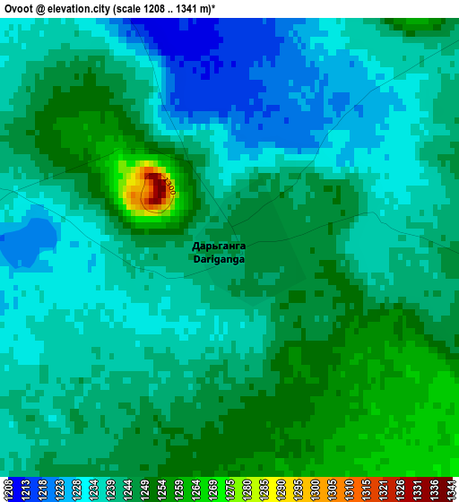 Ovoot elevation map