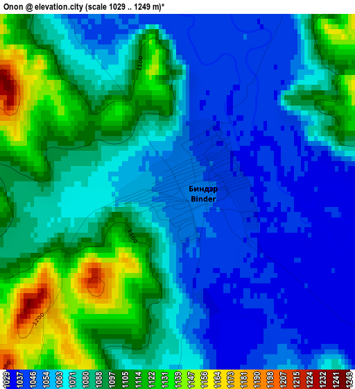 Onon elevation map