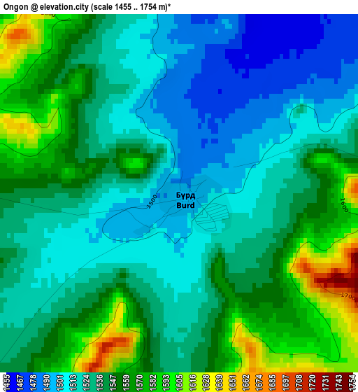 Ongon elevation map