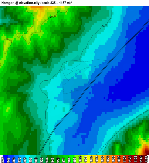 Nomgon elevation map