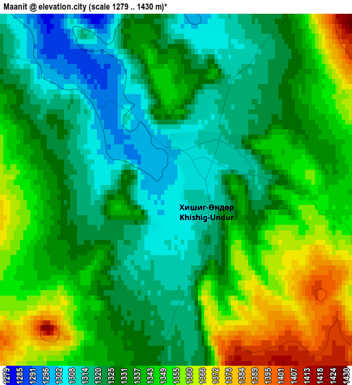 Maanĭt elevation map