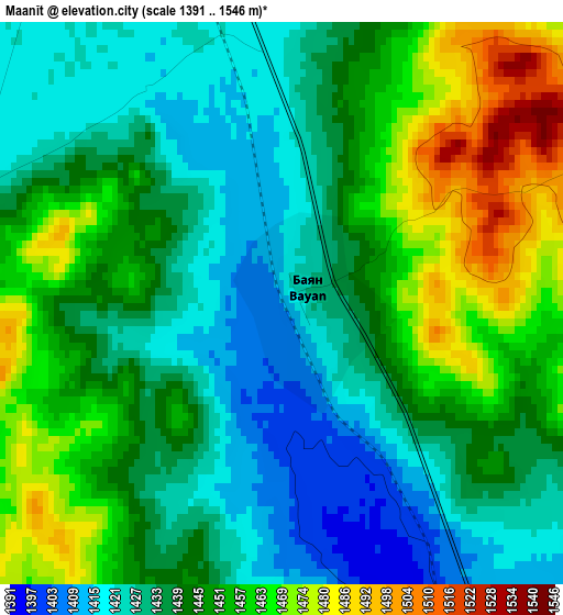 Maanĭt elevation map