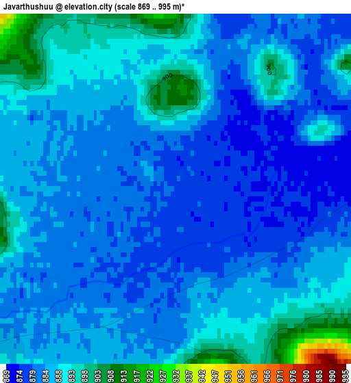 Javarthushuu elevation map