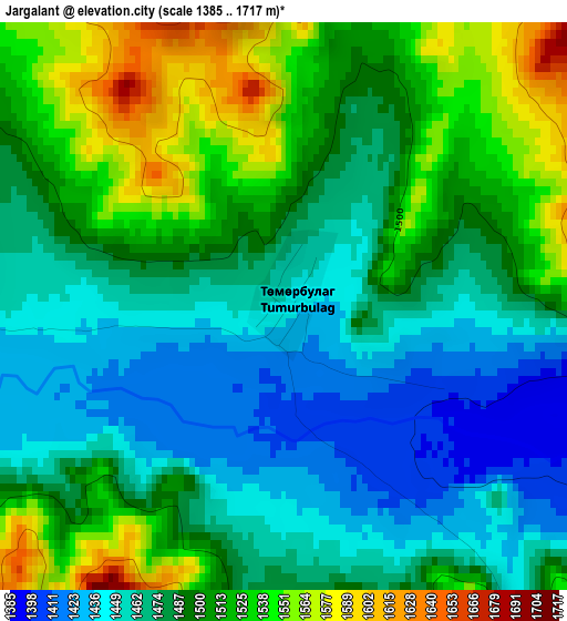 Jargalant elevation map