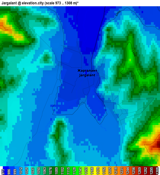 Jargalant elevation map