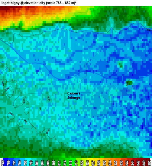 Ingettolgoy elevation map