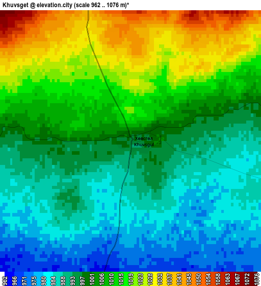 Khuvsget elevation map