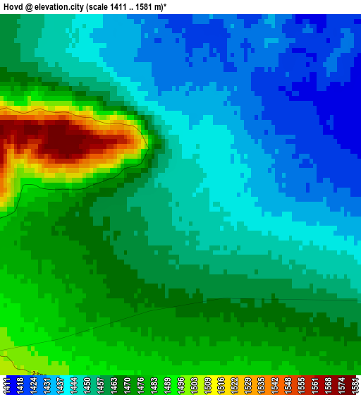 Hovd elevation map