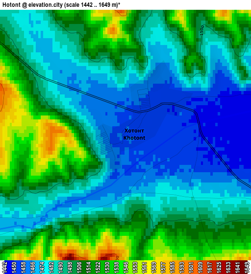 Hotont elevation map