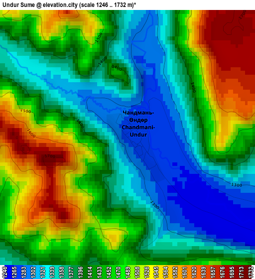 Undur Sume elevation map