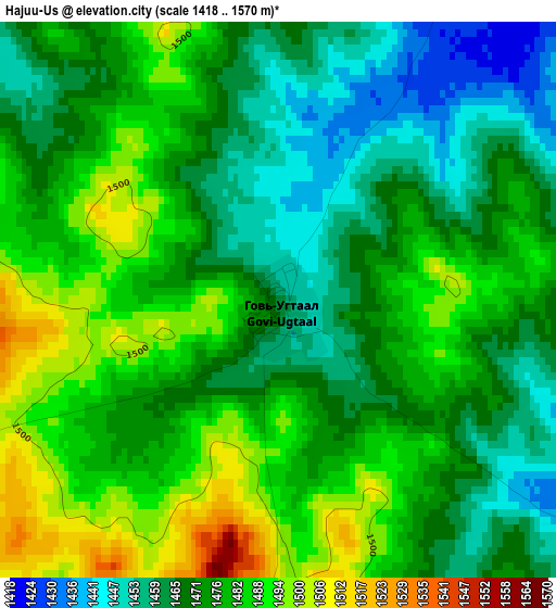 Hajuu-Us elevation map