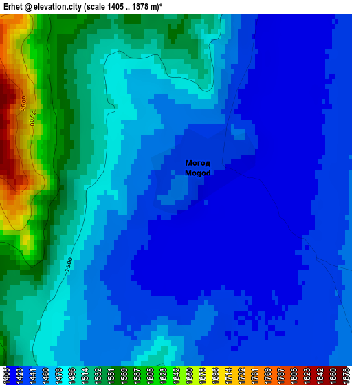 Erhet elevation map