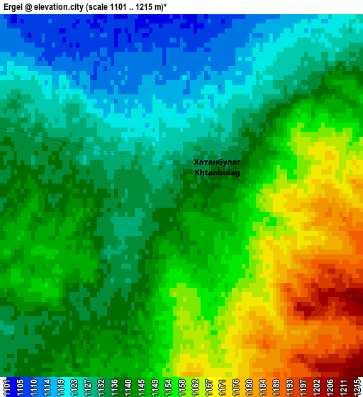 Ergel elevation map