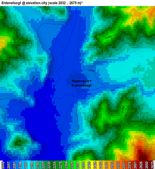 Erdenetsogt elevation map