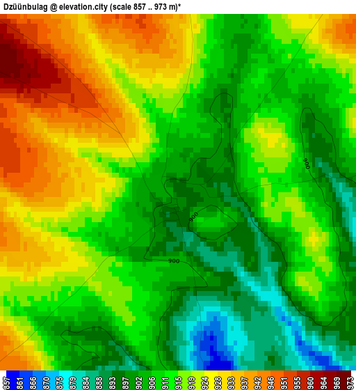 Dzüünbulag elevation map