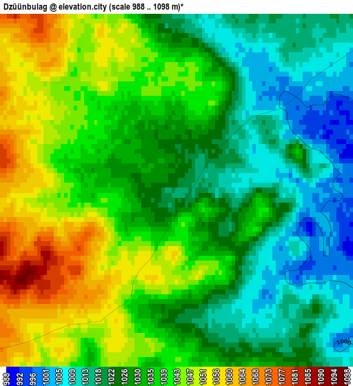 Dzüünbulag elevation map