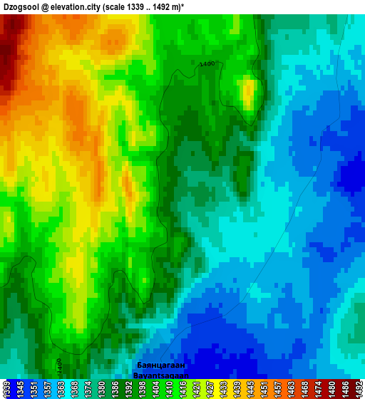 Dzogsool elevation map