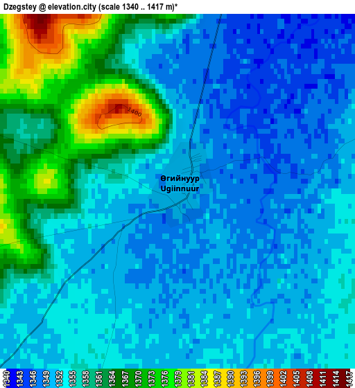 Dzegstey elevation map