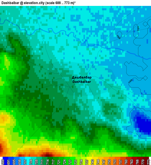 Dashbalbar elevation map