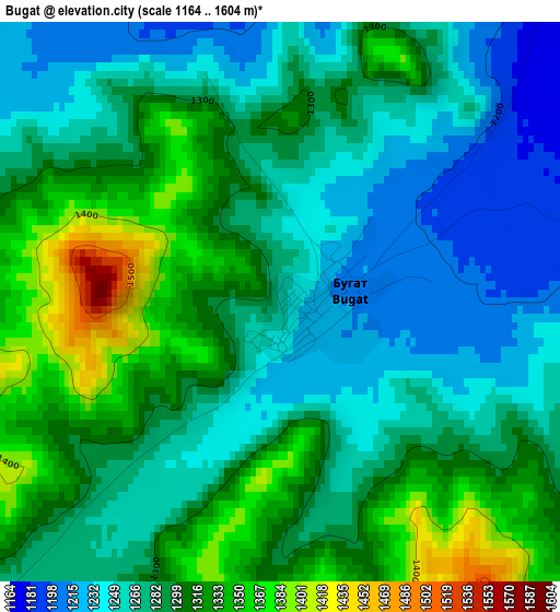 Bugat elevation map