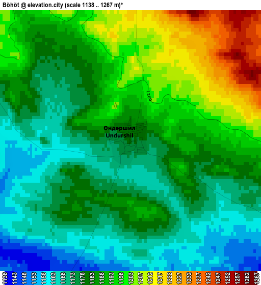 Böhöt elevation map