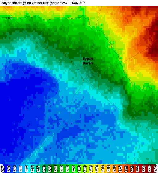 Bayantöhöm elevation map