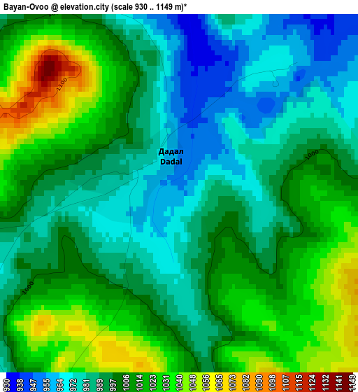 Bayan-Ovoo elevation map