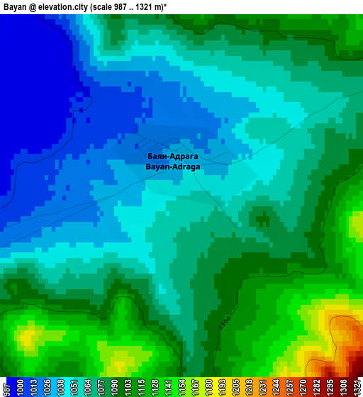 Bayan elevation map