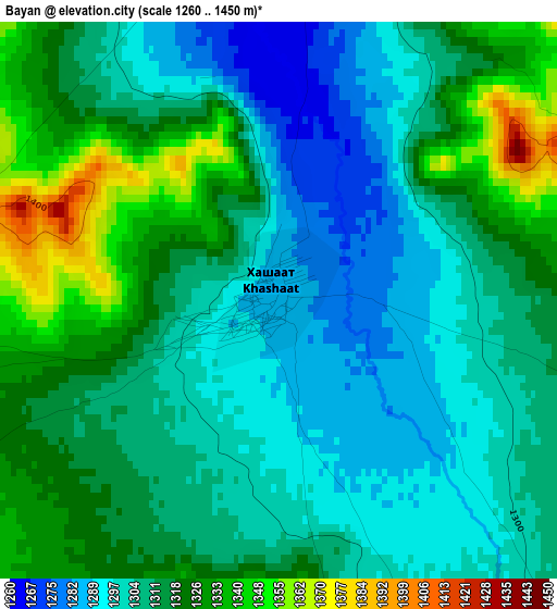 Bayan elevation map