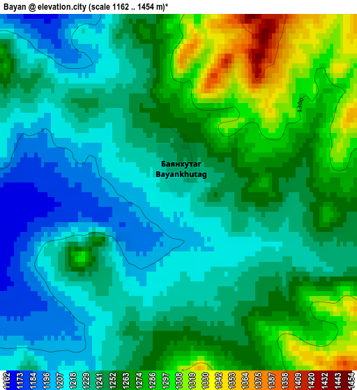 Bayan elevation map