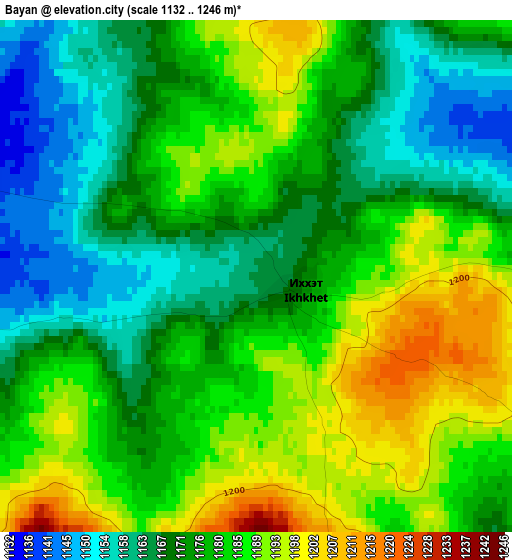 Bayan elevation map