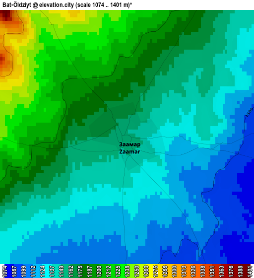 Bat-Öldziyt elevation map