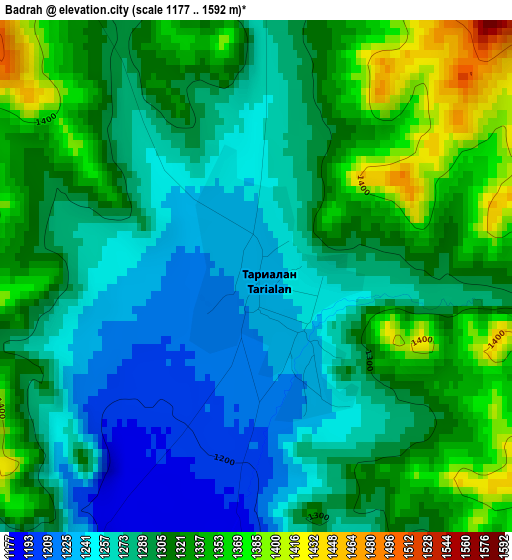 Badrah elevation map