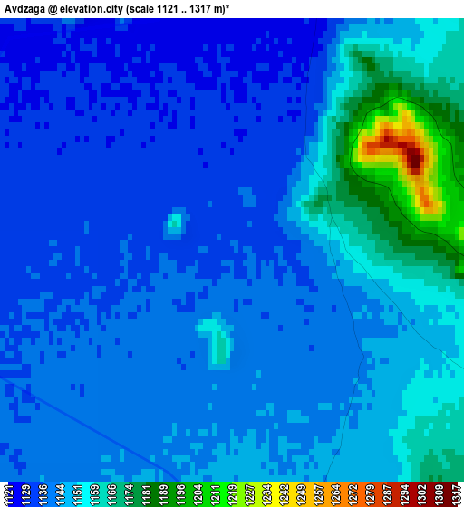 Avdzaga elevation map