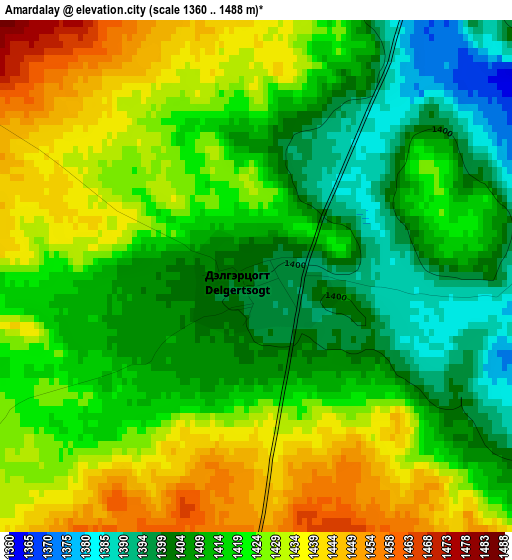 Amardalay elevation map