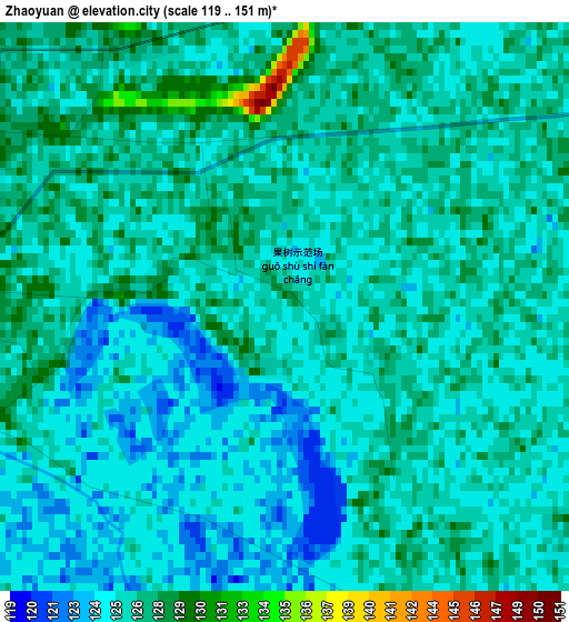Zhaoyuan elevation map