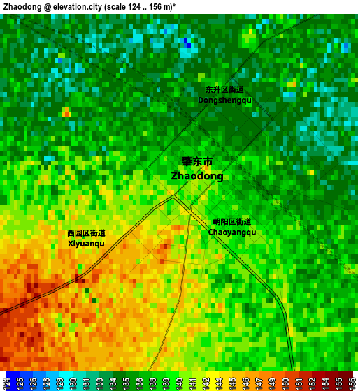 Zhaodong elevation map